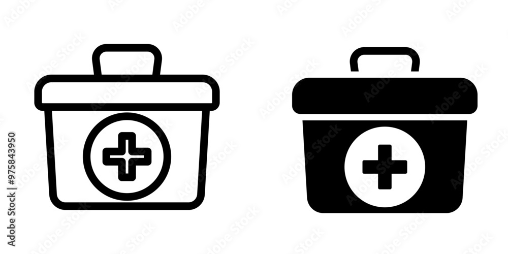 Illustration Vector graphic of aid first box icon template Illustration Vector graphic of aid first box icon template