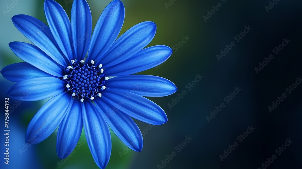 A tight shot of a blue bloom against a softly blurred foreground and background A tight shot of a blue bloom against a softly blurred foreground and background