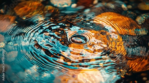 Wallpaper Mural  A tight shot of a water surface displaying a circular pattern The water's surface showcases this design Torontodigital.ca