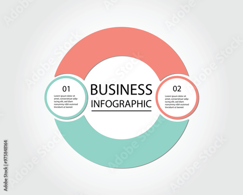 Business Infographic modern design template for banners and infographics for 2 circle step 