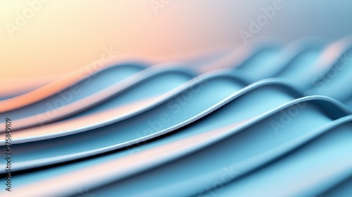 Abstract Blue and Peach Wave Background