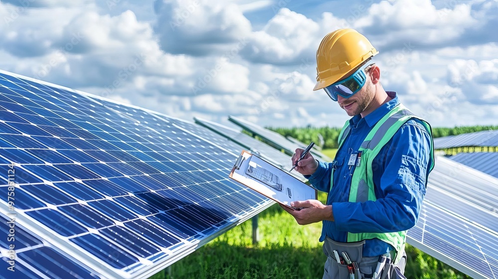 Field engineer at a solar farm