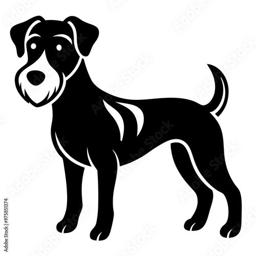 Stylized dog silhouette illustration in black for pets and companionship concept