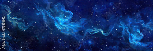 Celestial Sky: A deep, starry indigo background with swirling shapes, ideal for astrology and spiritual practices.