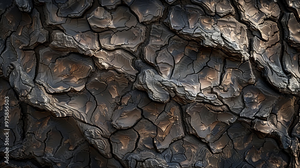Texture of aged tree bark showing intricate patterns and shades under natural light at a wooded area Texture of aged tree bark showing intricate patterns and shades under natural light at a wooded area