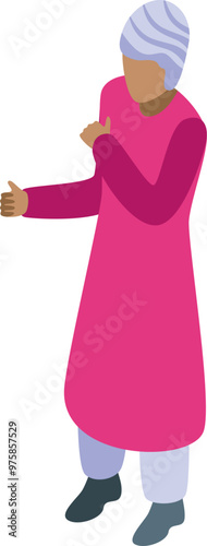 Indian man wearing traditional clothes is gesturing thumbs up