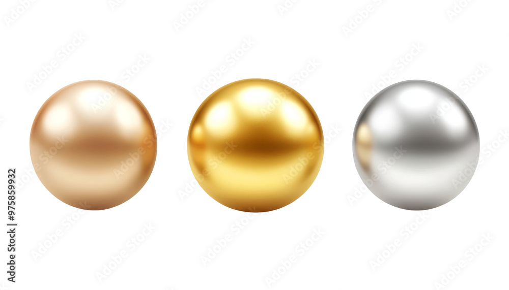 gold silver and bronze sphere ball 3d render icon isolated on transparent background cutout gold silver and bronze sphere ball 3d render icon isolated on transparent background cutout