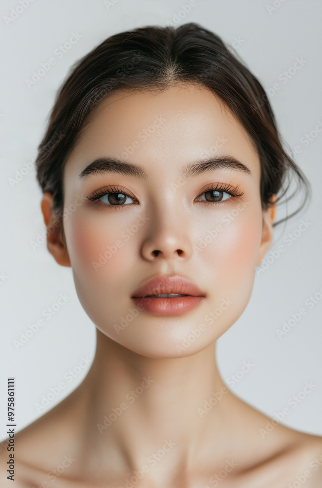 Close-Up Portrait of a Woman with Natural Healthy Skin and Colored Eyes - Beauty Skincare Concept Close-Up Portrait of a Woman with Natural Healthy Skin and Colored Eyes - Beauty Skincare Concept