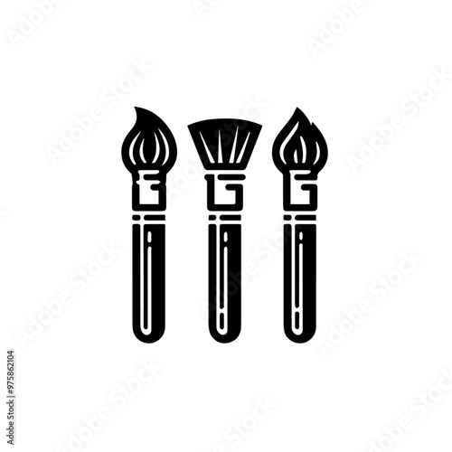 Creative Paintbrush Icon Design - Minimalist Artistic Vector