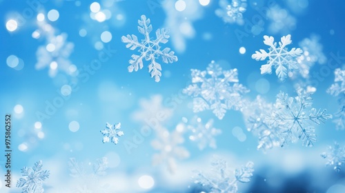 Close-up photo of snowflakes
