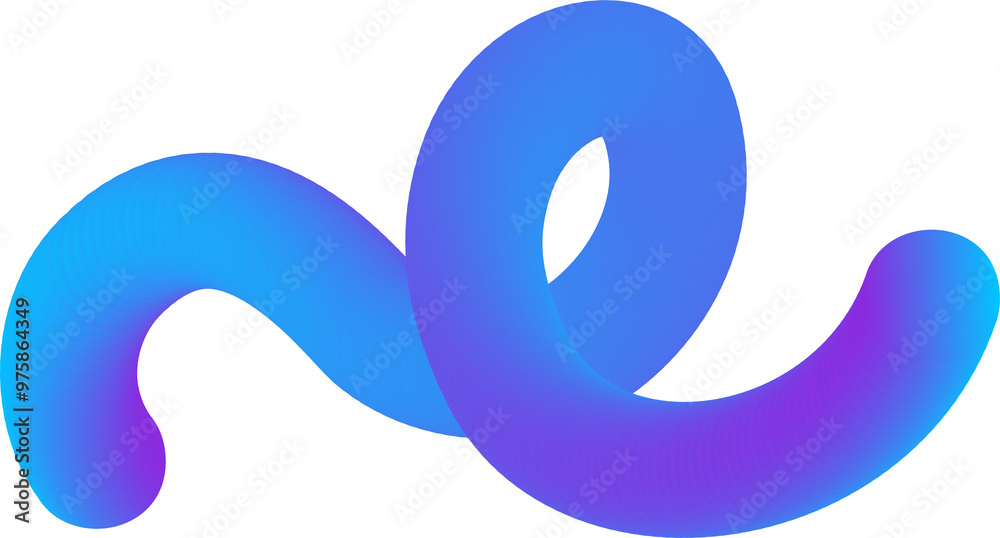 3D gradient abstract shape. Liquid fluid spiral element. Swirl dynamic bright blue modern stroke. Wavy blend futuristic vibrant line. Squiggle neon design 3D gradient abstract shape. Liquid fluid spiral element. Swirl dynamic bright blue modern stroke. Wavy blend futuristic vibrant line. Squiggle neon design