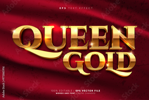 Super Queen Golden 3D Text Effect