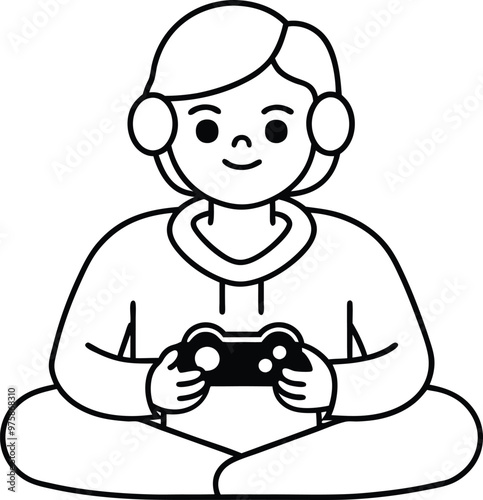 gaming person illustration