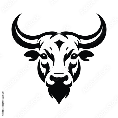 cow head isolated on white
