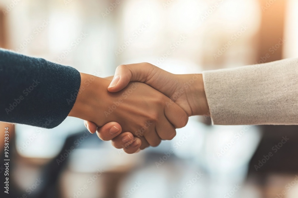 Close-Up of a Professional Handshake in a Bright Setting Close-Up of a Professional Handshake in a Bright Setting