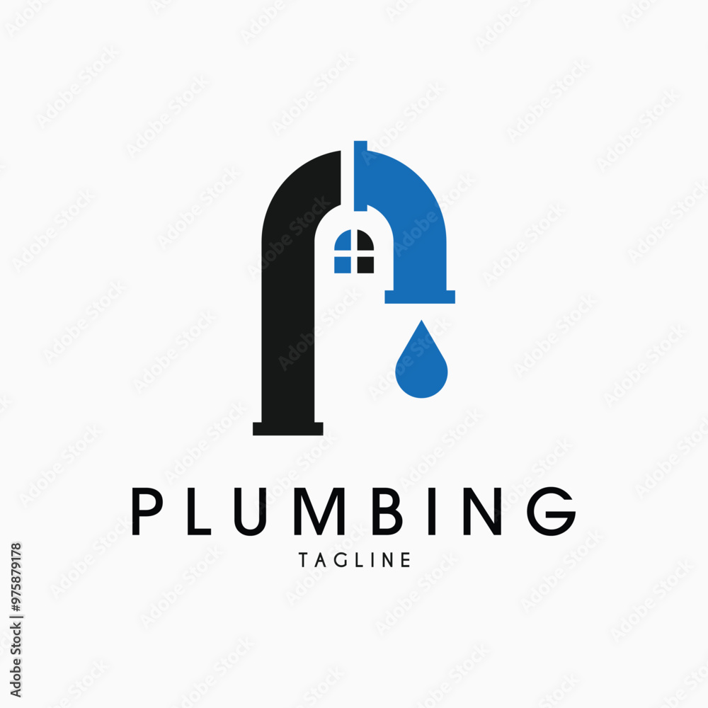 letter p plumbing pipe drop water window logo vector illustration design letter p plumbing pipe drop water window logo vector illustration design