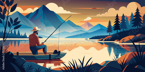 fisherman with a fishing rod