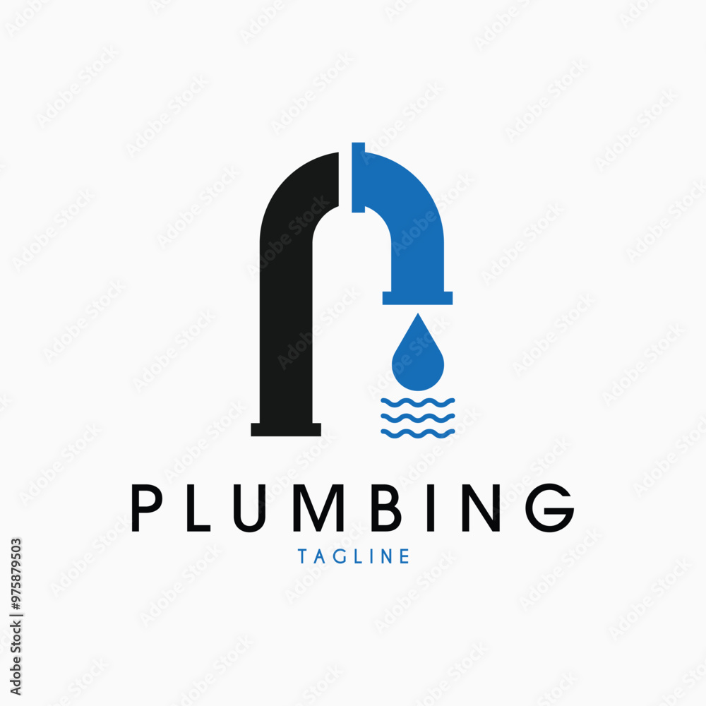 letter p plumbing pipe drop water wave logo vector illustration design letter p plumbing pipe drop water wave logo vector illustration design