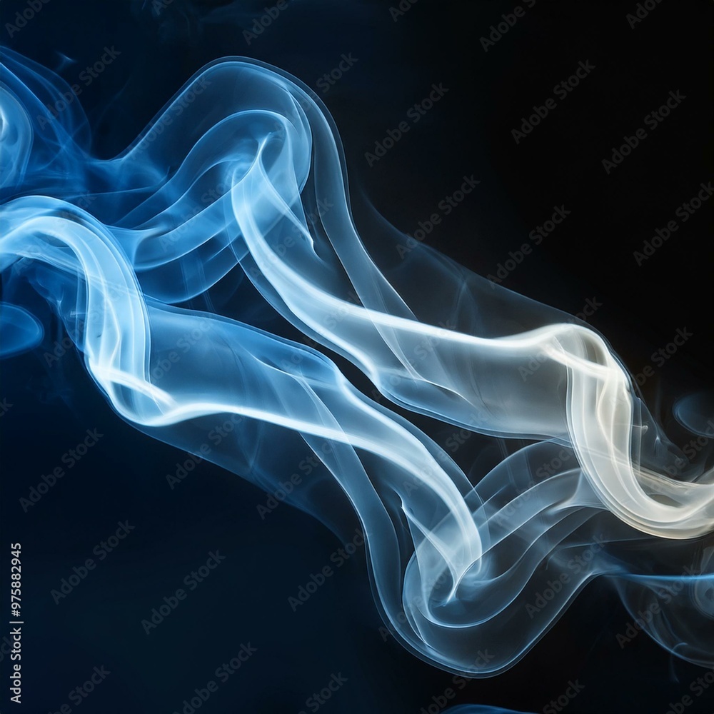 abstract smoke background, Blue, white color background Smoke pair in second wave form abstract smoke background, Blue, white color background Smoke pair in second wave form