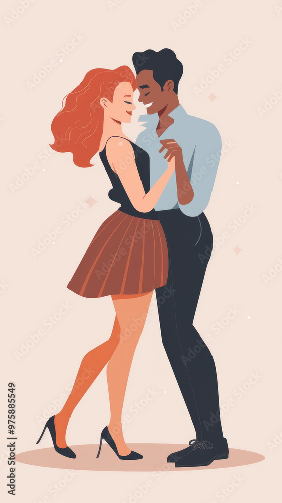 A couple shares a tender dance, expressing love and connection, surrounded by a soft, muted backdrop that enhances their intimate moment A couple shares a tender dance, expressing love and connection, surrounded by a soft, muted backdrop that enhances their intimate moment