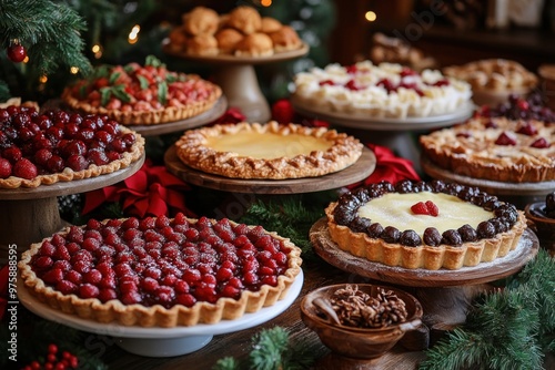 Festive Assortment of Holiday Pies and Tarts