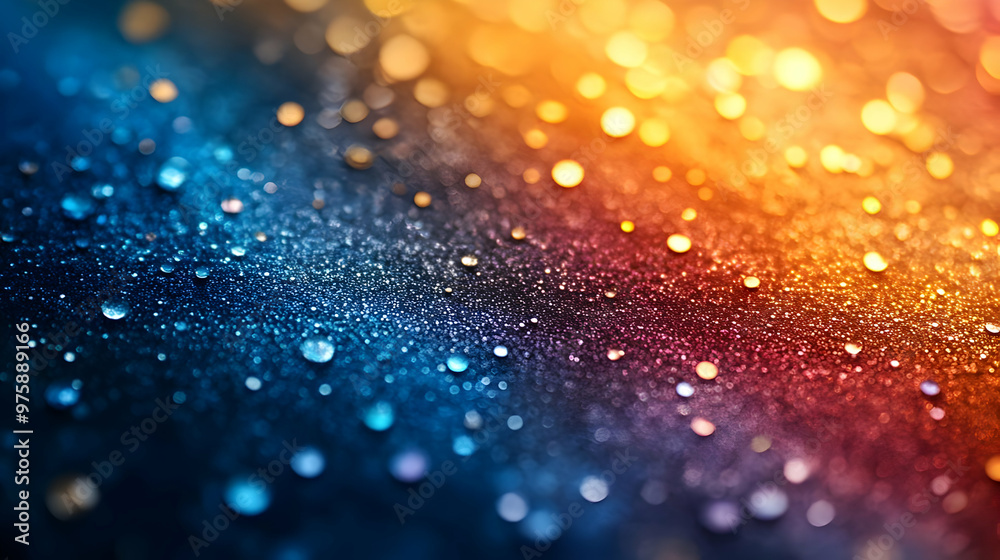 Abstract Blue and Gold Glitter Background