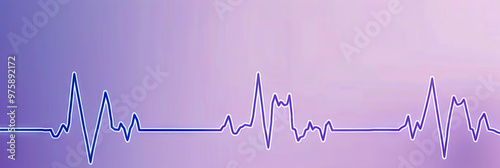 EKG Essentials: A simple electrocardiogram tracing in blue, against a calming lavender background, showcasing heart rhythm stability.