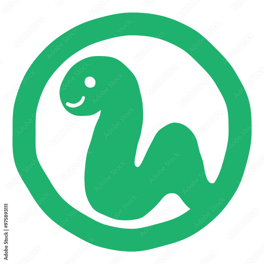 Naklejka premium ゆるくてかわいいヘビのスタンプ