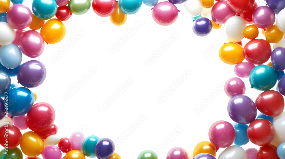 Colorful balloons frame isolated on transparent background Colorful balloons frame isolated on transparent background