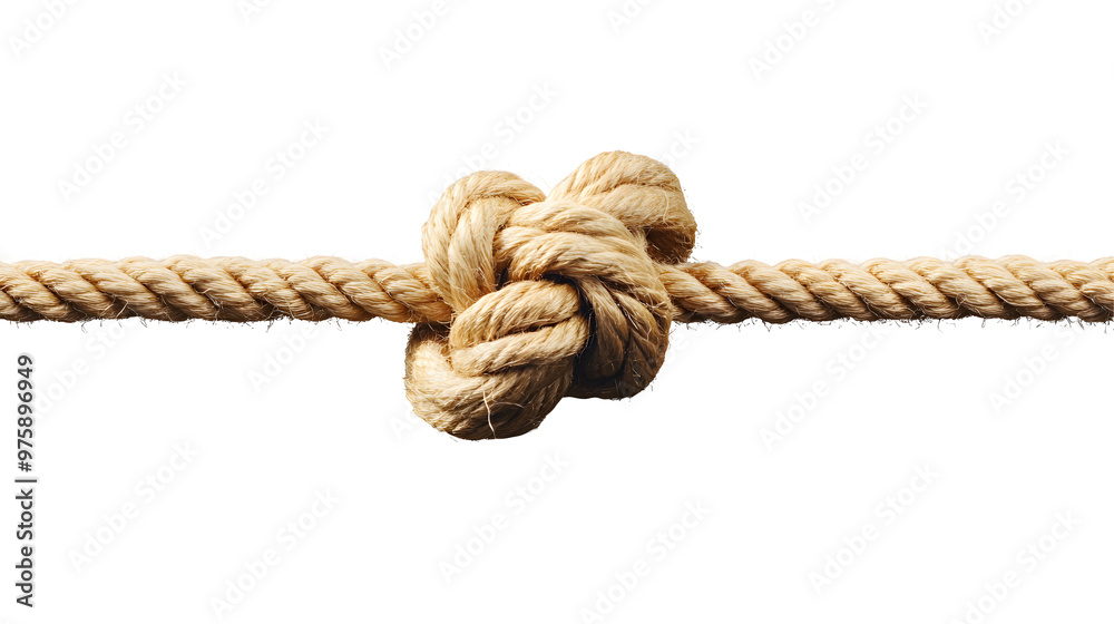 Fototapeta premium Rope with knot isolated on transparent background