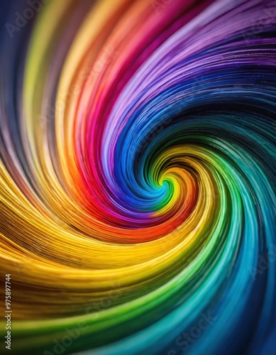 Abstract rainbow swirl background with depth of field for a dynamic look