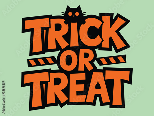 Trick or Treat T-shirt Design, Halloween Typography T-shirt