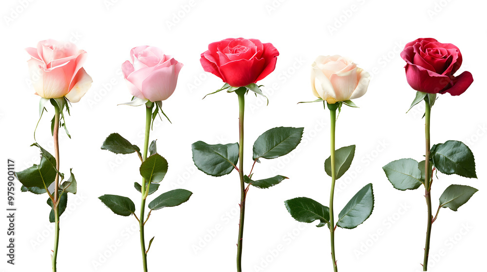 Set of Rose isolated on transparent background Set of Rose isolated on transparent background