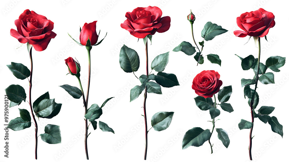Set of Rose isolated on transparent background Set of Rose isolated on transparent background