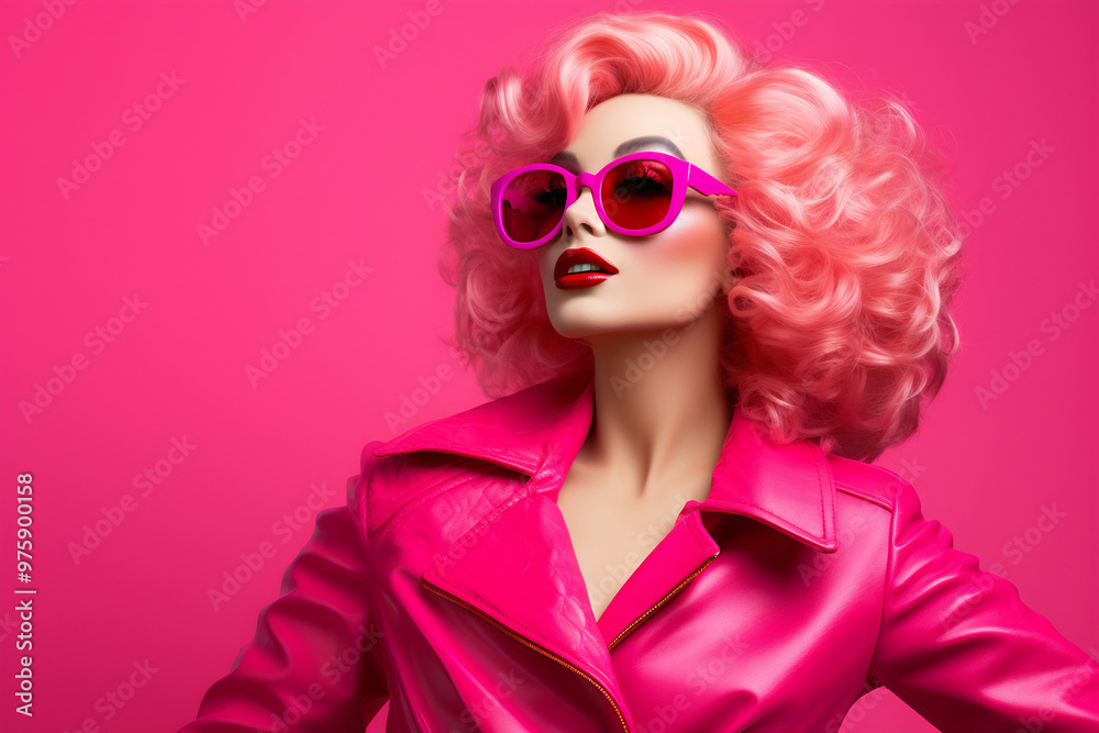 Pink Obsession: Bold Sunglasses and Background Pink Obsession: Bold Sunglasses and Background
