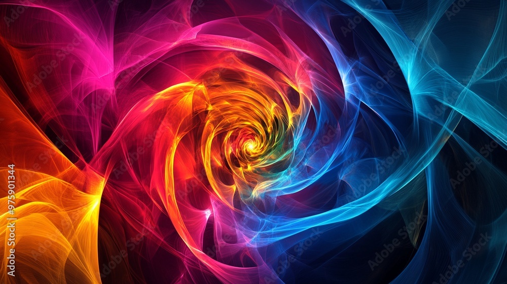 Abstract Spiral and Geometric Shapes Wallpaper