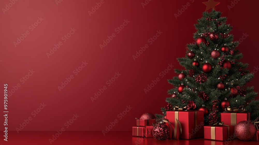 New Year's background with a Christmas tree, a place for text New Year's background with a Christmas tree, a place for text