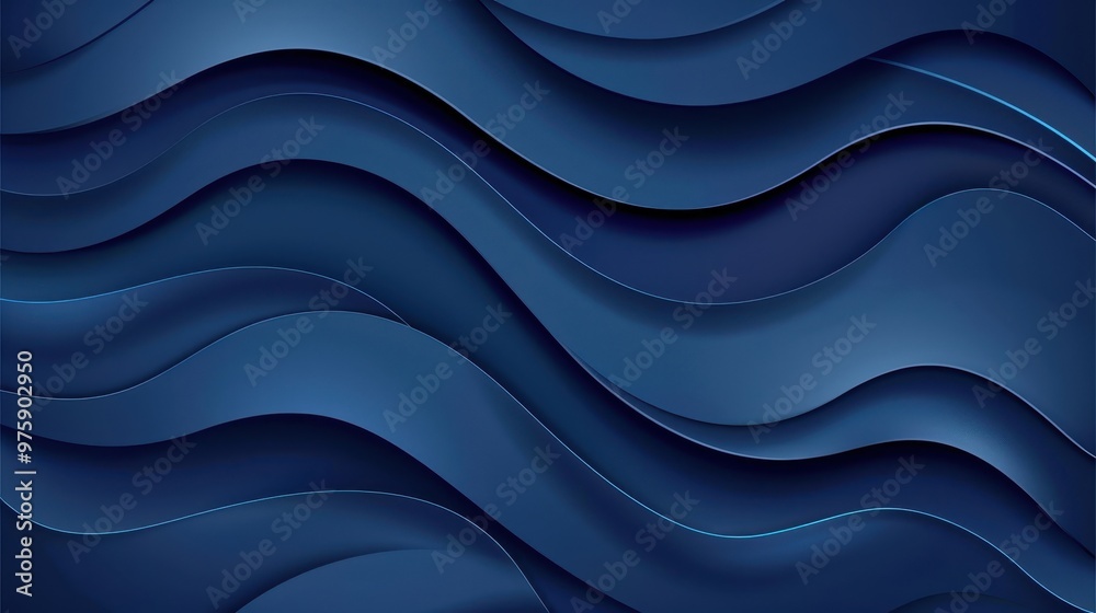 A series of abstract, flowing waves in shades of blue, creating a depth effect A series of abstract, flowing waves in shades of blue, creating a depth effect