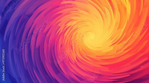 Colorful swirling vortex with vibrant hues of yellow, orange, pink, purple, and blue in an abstract digital artwork