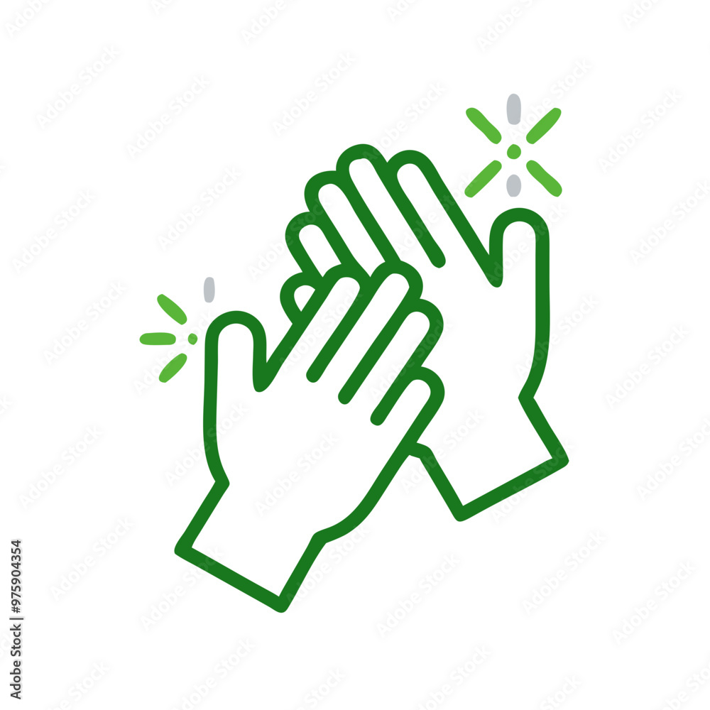 Clapping hands icon, success and teamwork celebration Clapping hands icon, success and teamwork celebration
