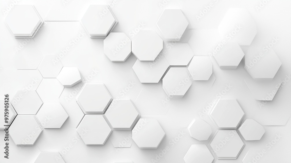 Medical Wallpaper with Geometric Hexagon Shape Icons on White Background