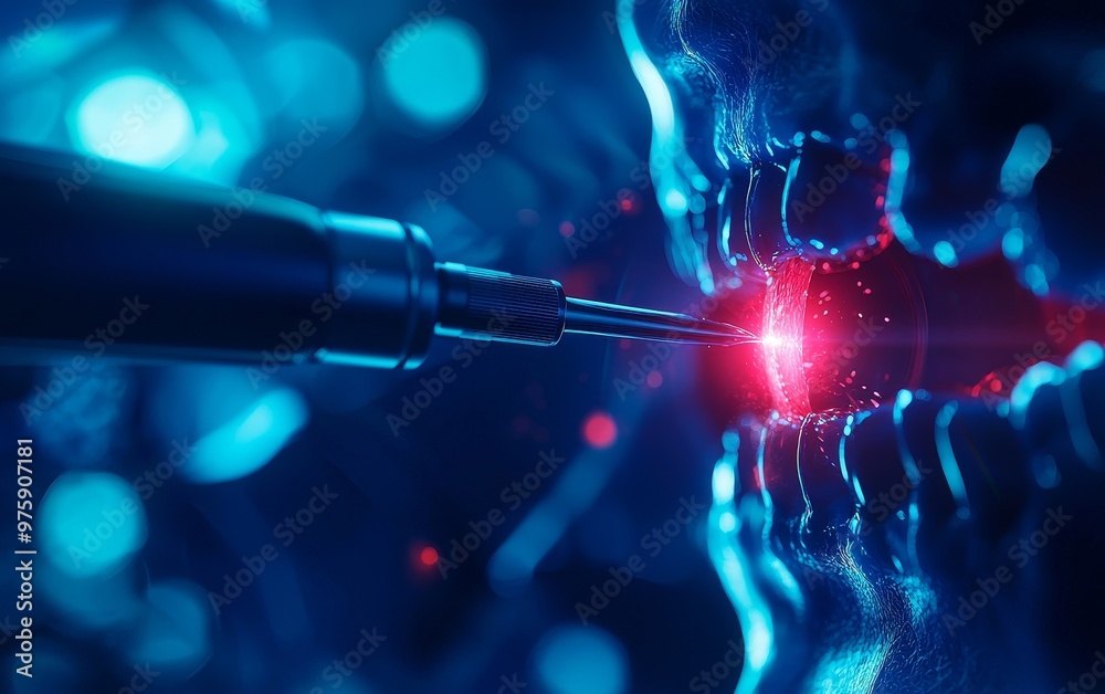 Pharynx Incision Endoscopic camera view of pharynx being incised for a medical ...