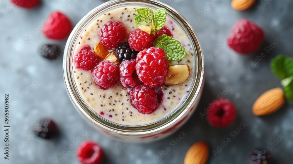 Delicious and Healthy Overnight Oats with Raspberries Delicious and Healthy Overnight Oats with Raspberries