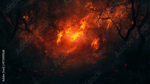 Abstract Dark Halloween Hell Fire Flyer