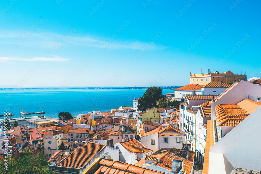 Fototapeta premium Beautiful colorful view of Lisbon, Portugal Southern European style architecture