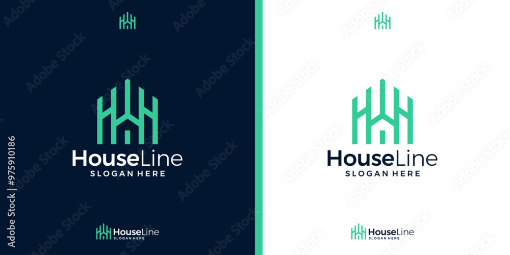 House building icon logo. Home real estate with initial letter H logo ...