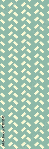 A repeating geometric pattern featuring light-colored diamond shapes on a teal background, designed for decorative purposes.