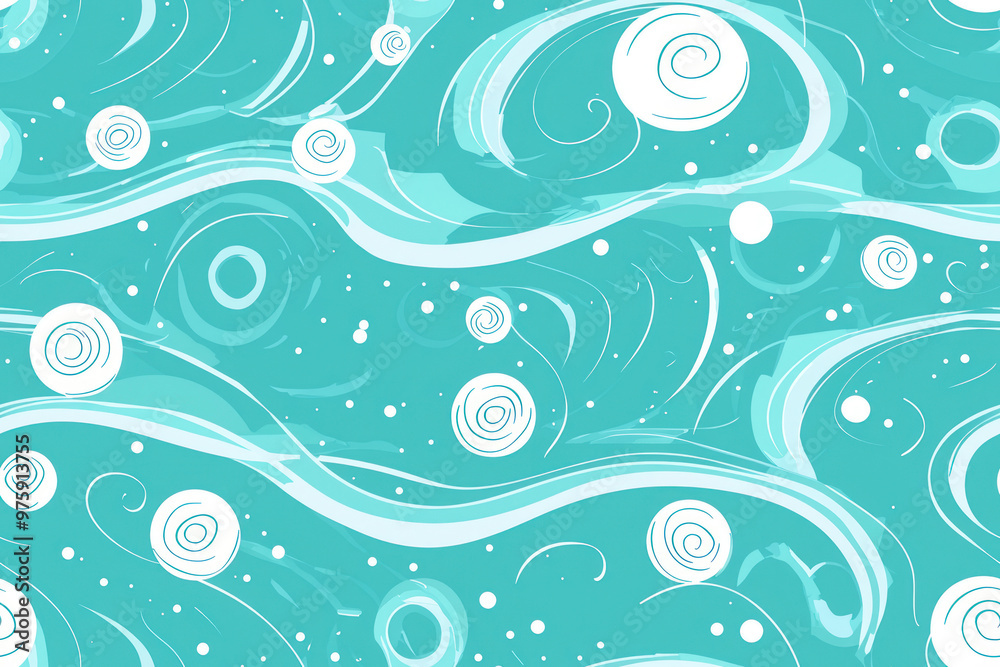 Seamless Pattern with Swirl Water Ripple Splashes. Seamless Pattern with Swirl Water Ripple Splashes.