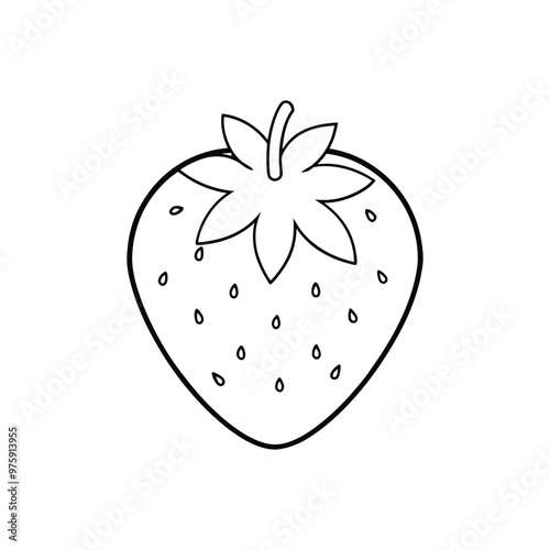 line strawberry icon from vegetables and fruits icon vector illustration