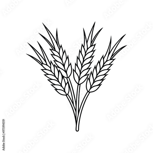 Printable Wheat Ears Sheaf Graphic Design